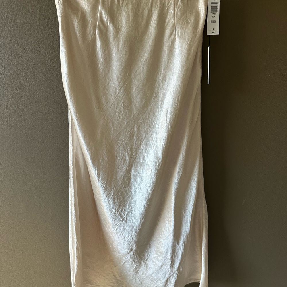 Elegant Cream Women's Satin Bias Cut Skirt